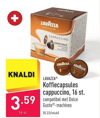 ALDI Lavazza koffiecapsules cappuccino, 16 st aanbieding