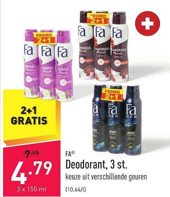 ALDI Fa deodorant, 3 st aanbieding