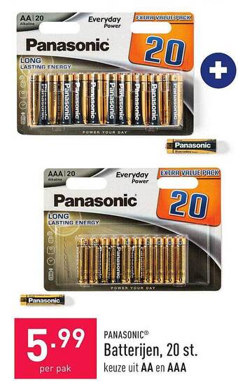 ALDI Panasonic batterijen, 20 st aanbieding