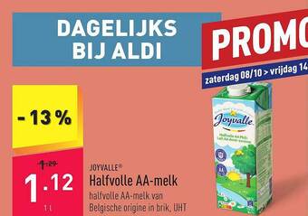 Joyvalle halfvolle aamelk