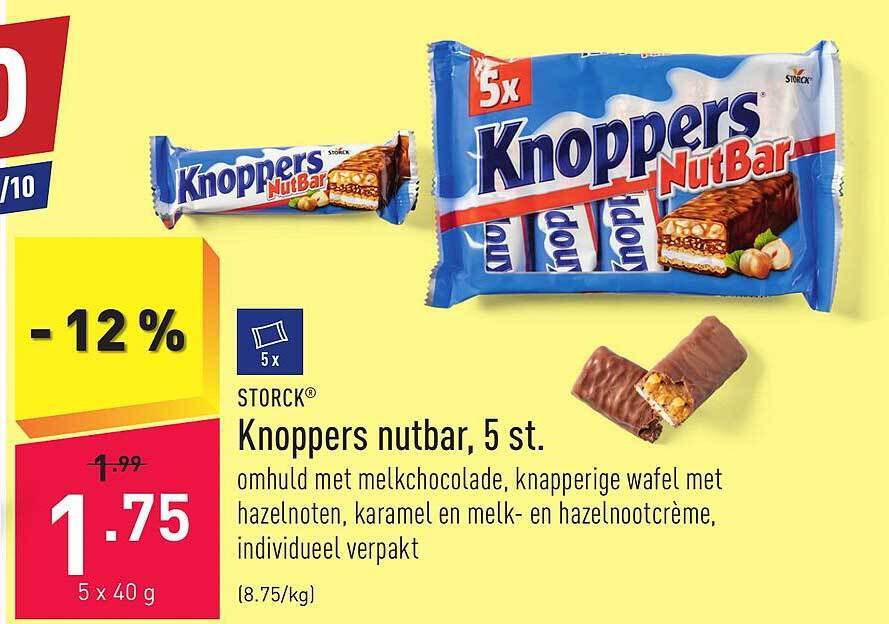 Storck knoppers nutbar, 5 st promotie bij ALDI
