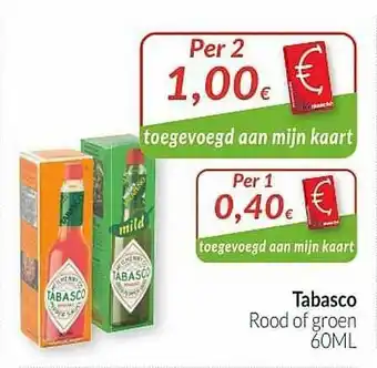 Intermarché Tabasco Rood Of Groen aanbieding