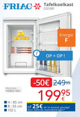 Friac Tafelkoelkast CO1501