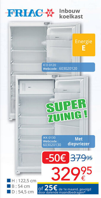 Eldi Friac Inbouw koelkast aanbieding