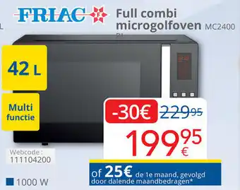 Eldi Friac Full combi microgolfoven MC2400 aanbieding