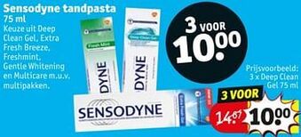 Kruidvat Sensodyne tandpasta aanbieding