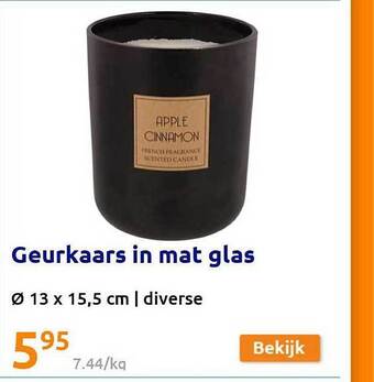 Action Geurkaars in mat glas aanbieding