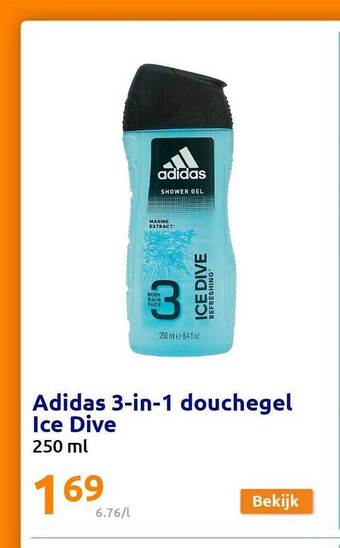 Action Adidas 3in1 douchegel ice dive aanbieding