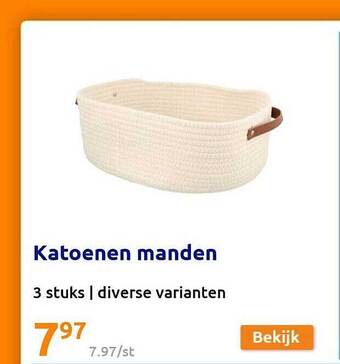 Action Katoenen manden aanbieding