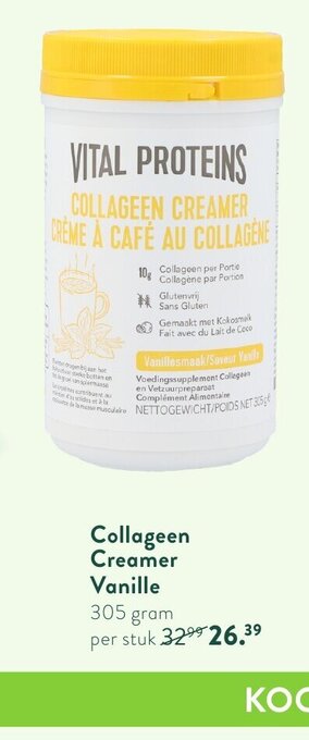 Holland & Barrett Collageen creamer vanille 305 gram aanbieding