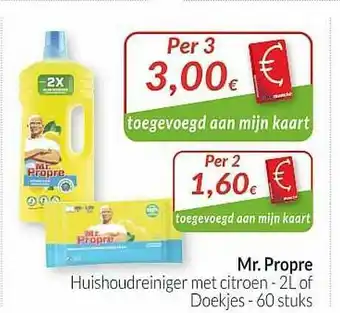 Intermarché Mr. Propre Huishoudreiniger Met Citroen Doekjes aanbieding