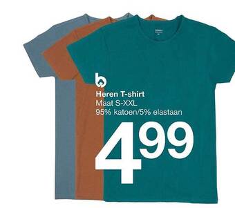 Zeeman Heren tshirt aanbieding