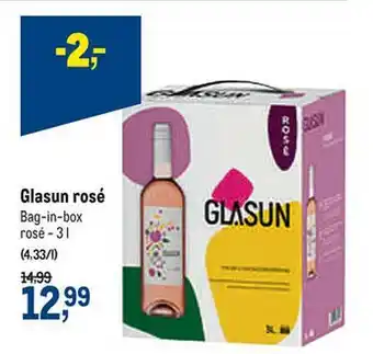 Makro Glasun Rosé Bag-in-box Rosé aanbieding