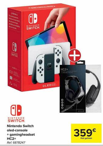 Carrefour Nintendo switch oledconsole + gamingheadset aanbieding