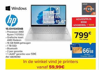 Carrefour Hp laptop aanbieding