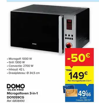 Carrefour Domo microgolfoven 3in1 aanbieding