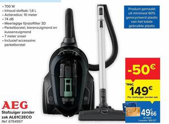 Carrefour Aeg stofzuiger zonder zak aanbieding