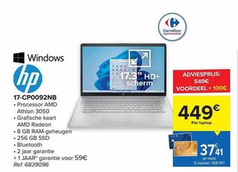 Carrefour Hp laptop aanbieding