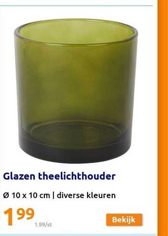 Action Glazen theelichthouder aanbieding