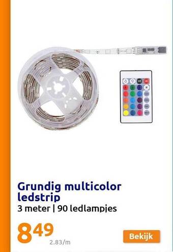 Action Grundig multicolor ledstrip aanbieding