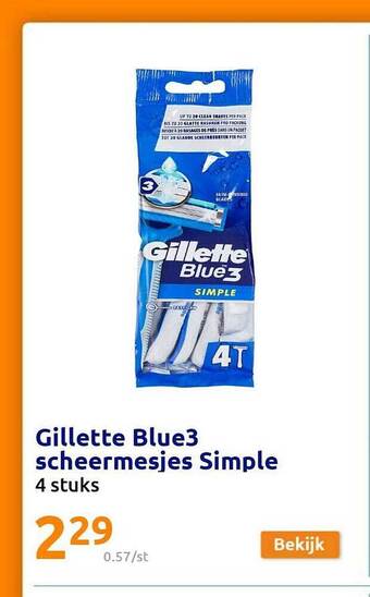 Gillette blue3 scheermesjes simple