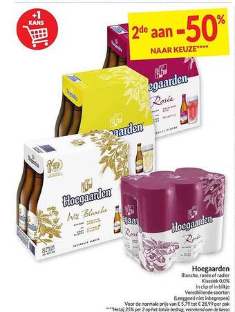 Intermarché Hoegaarden blanche, rosée of radler aanbieding