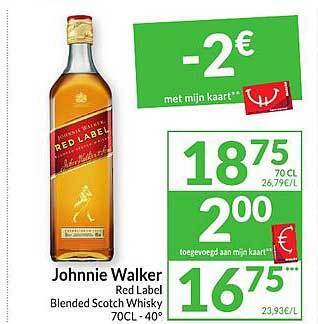 Intermarché Johnnie walker red label blended scotch whisky aanbieding