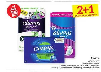 Intermarché Always of tampax aanbieding