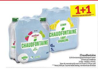 Intermarché Chaudfontaine licht bruisend gearomatiseerd water aanbieding
