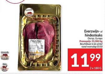 Intermarché Everzwijn of hindesteaks aanbieding
