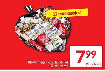 Intermarché Bladvormige inox schotel met 12 minikazen aanbieding