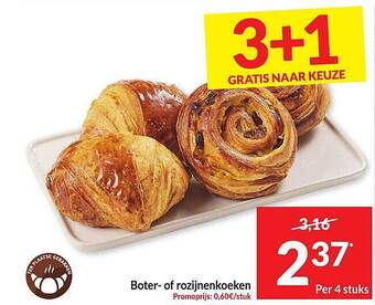 Intermarché Boter of rozijnenkoeken aanbieding