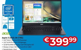 Exellent Acer aspire 3 (A315-34-C7X5) aanbieding