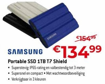 Exellent Samsung portable SSD 1TB T7 shield aanbieding