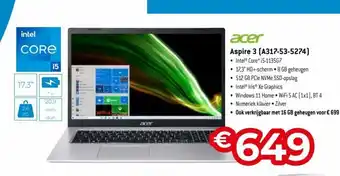 Exellent Acer aspire 3 (A317-53-5274) aanbieding