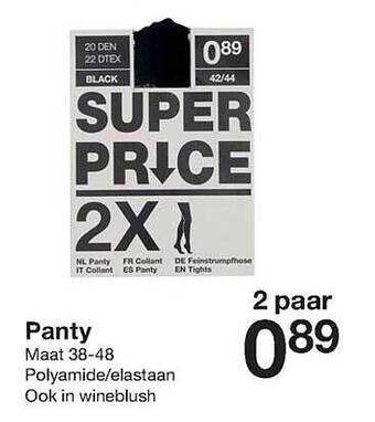 Zeeman Panty aanbieding
