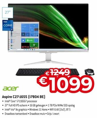 Exellent Acer aspire C27-1655(17804 BE) aanbieding