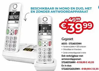 Exellent Gigaset A605-STGA605WH aanbieding