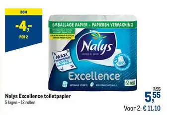 Makro Nalys Excellence Toiletpapier 5 Lagen aanbieding