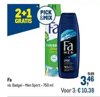 Makro Fa Vb. Badgel Men Sprot 2+1 Gratis aanbieding