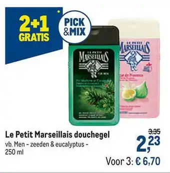 Le Petit Marseillais Douchegel Vb. Men - Zeeden & Eucalyptus 2+1 Gratis