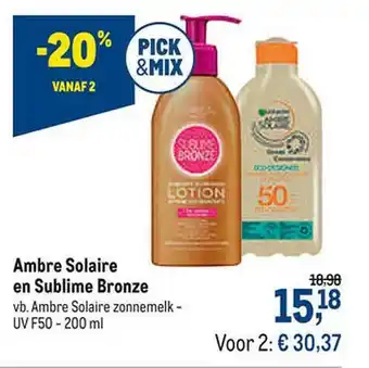 Ambre Solaire En Sublime Bronze Vb. Ambre Solaire Zonnemelk Uv F50 -20% Vanaf 2