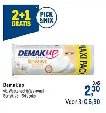 Makro Demak'up Vb. Wattenschijfjes Ovaal - Sensitive 2+1 Gratis aanbieding