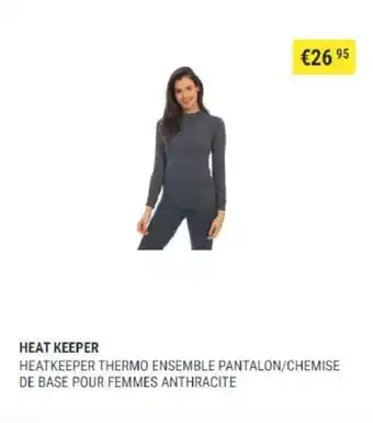 Decathlon Heat Keeper Thermo Ensemble Pantalon/Chemise De Base Pour Femmes Anthracite aanbieding