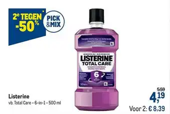 Makro Listerine Vb. Total Care - 6-in-1 2e Tegen -50% aanbieding