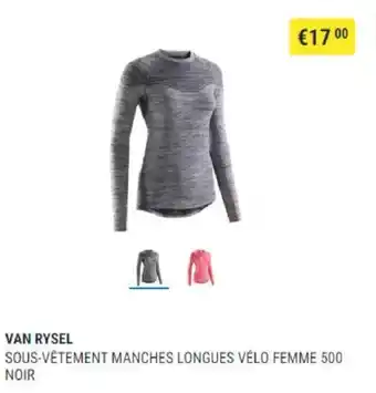 Decathlon Van Rysel Sous-Vetement Manches Longues Velo Femme 500 Noir aanbieding