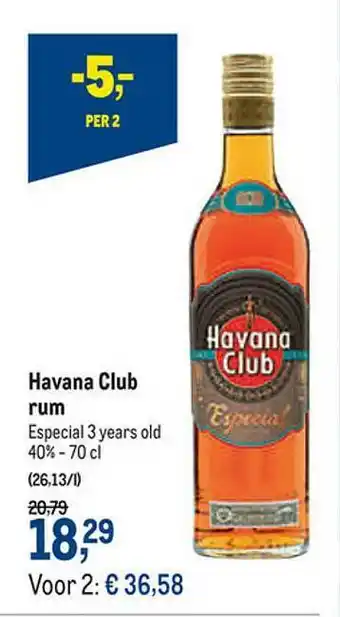 Makro Havana Club Rum Especial 3 Years Old 40% aanbieding