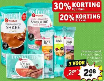 Kruidvat 3x Maaltijdreep Pinda Noga