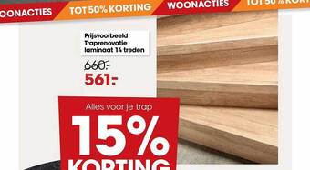 Kwantum Traprenovatie laminaat 14 treden aanbieding