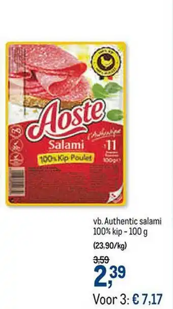 Makro Aoste Authentic Salami aanbieding